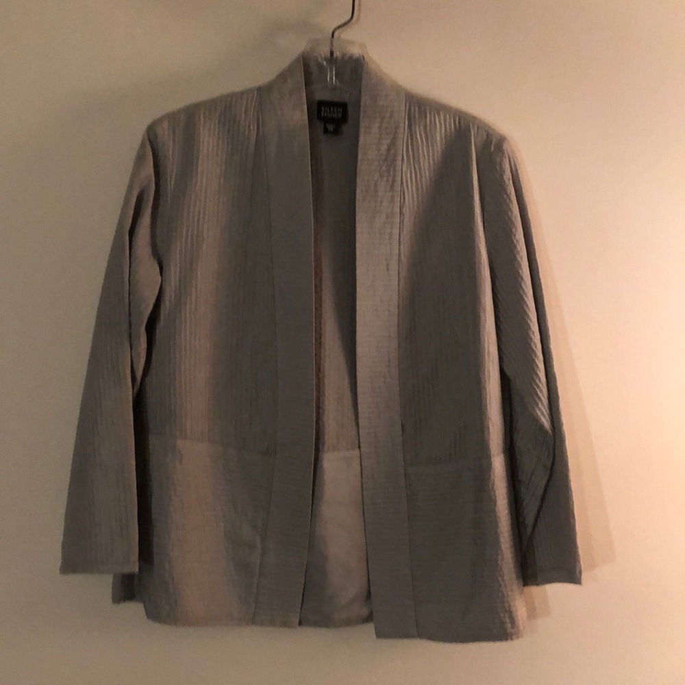 Eileen Fisher gray happi coat style